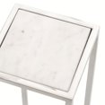 thumbnail image 3 of Kate and Laurel Jaspur Table à Boisson Moderne Charmant, 7 x 7 x 21, Blanc et Argent, Table Cocktail Martini Décorative en Métal et Marbre pour Présentation et Rangement, 3 of 7