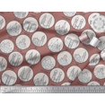 thumbnail image 2 of Soimoi Brun Georgette Viscose Tissu Différents Monuments de la Ville Architectural Tissu Imprimé 1 Yard 42 Inch Wide, 2 of 3