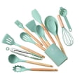 thumbnail image 1 of Birdeem Wooden Handle Silicone Kitchenware Set 14 Piece Round Barrel Set Non Stick Pot Cooking Spoon Kitchen Tools, 1 of 2