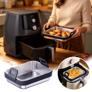Ainf Air Fryer With Silicone Handle Air Fryer Tray Air Fryer Container Detachable Silicone Ring Dishwasher