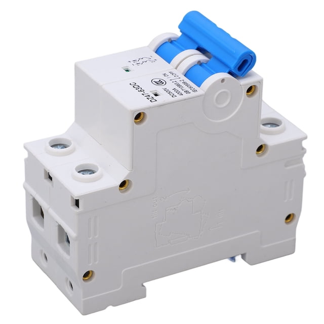 Enhanced 2P DC Miniature Circuit Breaker with 500V Rating, 4KA Breaking Capacity, and Fireproof Flame-Retardant Shell - Ideal for Solar PV Panel Grids, Solar-Wind Hybrid Systems - Overload & Short