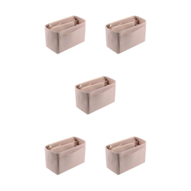 yingyy Sleek And Practical Women Makeup Organizer Fine Workmanship Multi Grid For Partition Storage beige L 30*15*16cm 5Set