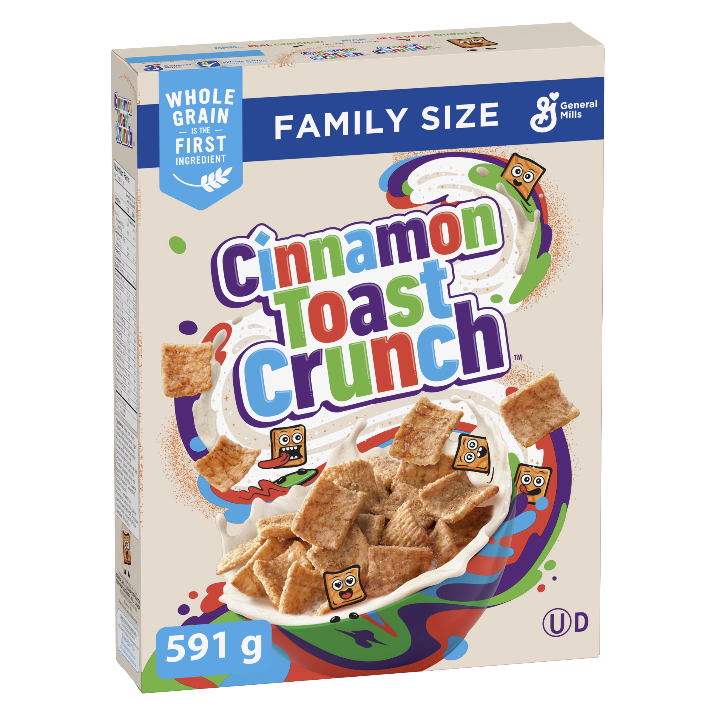Cinnamon Toast Crunch Kids Breakfast Cereal, Family Size, Whole Grains, 591 g