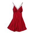 thumbnail image 1 of Chemise de Nuit Élégante pour Femmes à Col en V en Dentelle Florale à Fines Bretelles, 1 of 4
