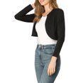 thumbnail image 4 of INSPIRE CHIC Boléro Ouvert pour Femme, Ourlet Arrondi, Cardigan Court, Noir, XX-Grand, 4 of 6