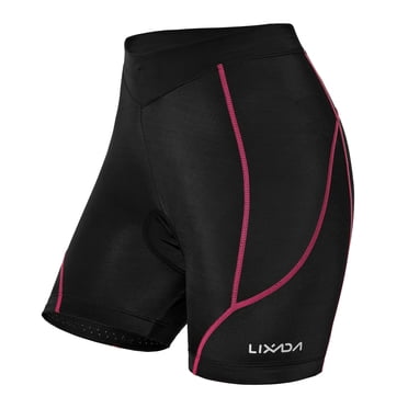 Lixada Women Bike Padded Shorts Cycling 3D Padded Underwear Padding Riding Shorts Biking Underwear Shorts Rose-XXL