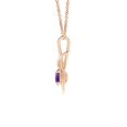 thumbnail image 2 of Angara Collier en Améthyste Naturelle - Pendentif Solitaire en Améthyste Ronde Nœud Infini en Or Rose 14 K pour Femmes, 2 of 8