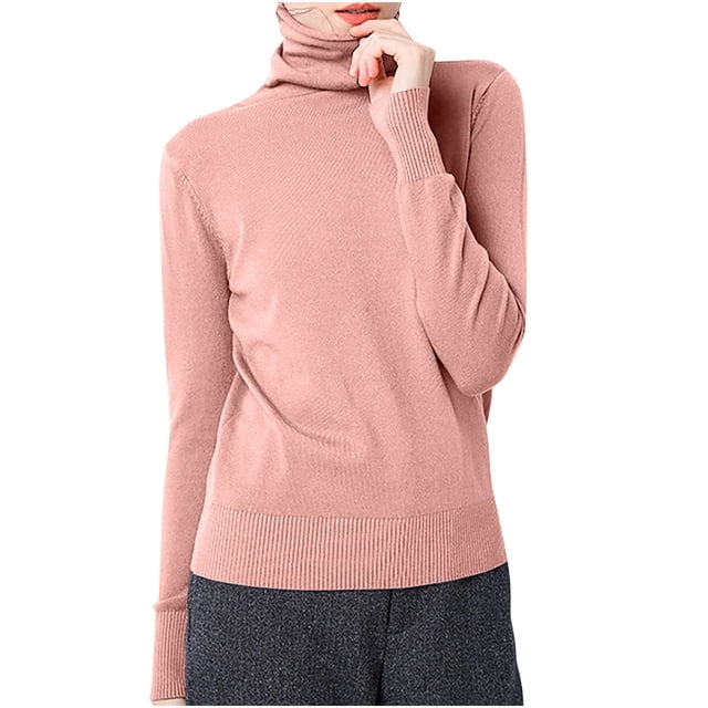 FAIWAD Débardeur Côtelé pour Femmes Col Roulé Manches Longues Basique Couleur Unie Tricoté