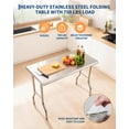 thumbnail image 2 of GloryStar Table Pliante Commerciale en Acier Inoxydable, Établi de Préparation Robuste 48x24 Pouces avec Pieds de Nivellement Réglables, 2 of 7