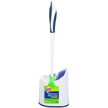 Scotch-Brite Ensemble de Brosses de Toilette avec Poignée Ergonomique et Support de Rangement pour le Nettoyage de la Salle de Bain, Adulte
