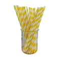 thumbnail image 2 of Yellow Paper Straws Disposable Biodegradable Drinking Straws 100 Count Eco Friendly Compostable Yellow Party Supplies, 2 of 8