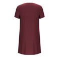thumbnail image 4 of Ovzne Robes d'Été pour Femmes 2025 Robe pour Femme Chemise de Nuit pour Femmes avec Poches Chemises de Sommeil Manches Courtes Tenue de Nuit Chemise de Nuit à Plis devant Col Rond Robe de Nuit Robe d'Été Manches Courtes, 4 of 6