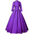 thumbnail image 1 of NMMUED Robe Vintage pour Femmes Robe à Manches Longues pour Femmes Costumes de Mascarade pour Femmes Robe Gothique Robe Renaissance Femmes Costume Victorien Femmes Tenue Renaissance Femmes Violet 3TG, 1 of 4