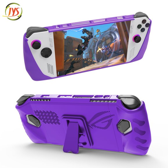 JYS Full-Body TPU Protective Case for Asus ROG Ally Handheld - Built-in Foldable Kickstand, Anti-Slip Grip, Shockproof Drop-Resistant Cover with Precise Port Cutouts