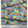 thumbnail image 3 of Soimoi Cotton Poplin Fabric Donuts Food Print Sewing Fabric Yard 56 Inch Wide, 3 of 5