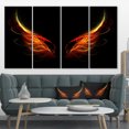 thumbnail image 1 of Ailes de l'Enfer sur Fond Noir - Toile d'Art Mural Abstrait, 1 of 3