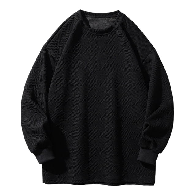 Yuyuzo Chandails Grande Taille pour Hommes Col Rond Décontracté Automne Manches Longues Doux Chandail Ample