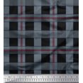 thumbnail image 1 of Soimoi Black Silk Fabric Check Check Printed Fabric 1 Yard 42 Inch Wide, 1 of 5