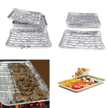 40x Aluminum Pan Grilling Trays Barbecue Tray Baking Plate Party