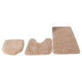 thumbnail image 3 of 3x Absorbent Bath Rugs u Shape Rug Toilet Lid Cover Bath Mat Soft Washable Floor Light Brown, 3 of 8
