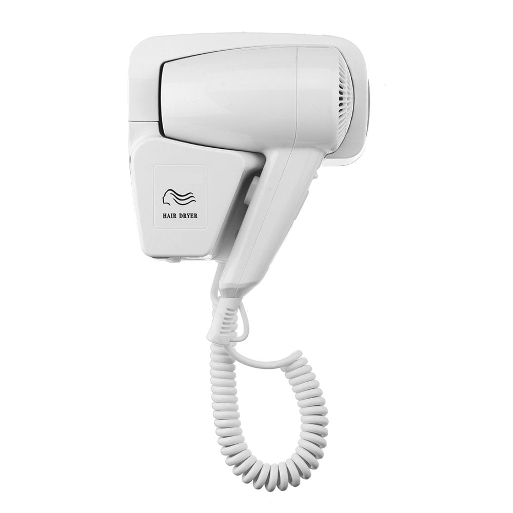 CUITING Hotel Wall Mounted Hair Dryer for Bathroom  Restroom Professional Blow Dryer with Stand Rack for Salon  Fast Drying White  1200W