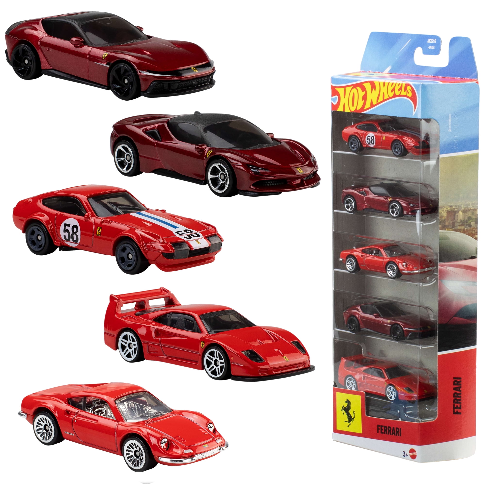 ミニカー Hot Wheels Ferrari 5 Pack L8244 Hot Wheels Ferrari 5-Pack, Set of 5 Die-Cast Toy Ferrari