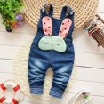 thumbnail image 4 of KIDSCOOL SPACE Baby 3D Bunny Cartoon Soft Cotton Knitted Jeans Overalls,2-3 Years, 4 of 6