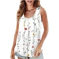 thumbnail image 1 of UPPADA Camisoles d'Été pour Femmes à Imprimé Floral, Col Ras du Cou, Sans Manches, Chemises Décontractées à Ourlet Fluide, Jolis T-Shirts, Chemises Coupe Ample, Hauts Confortables Multicolores,L, 1 of 7