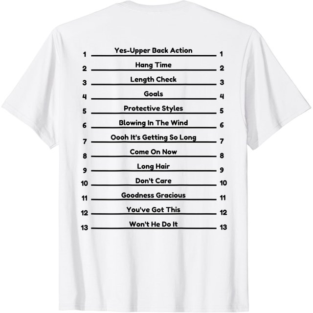 Suivez Vos Longs Cheveux Naturels - T-Shirt à Imprimé Lombaire - comme sur L'Image - L