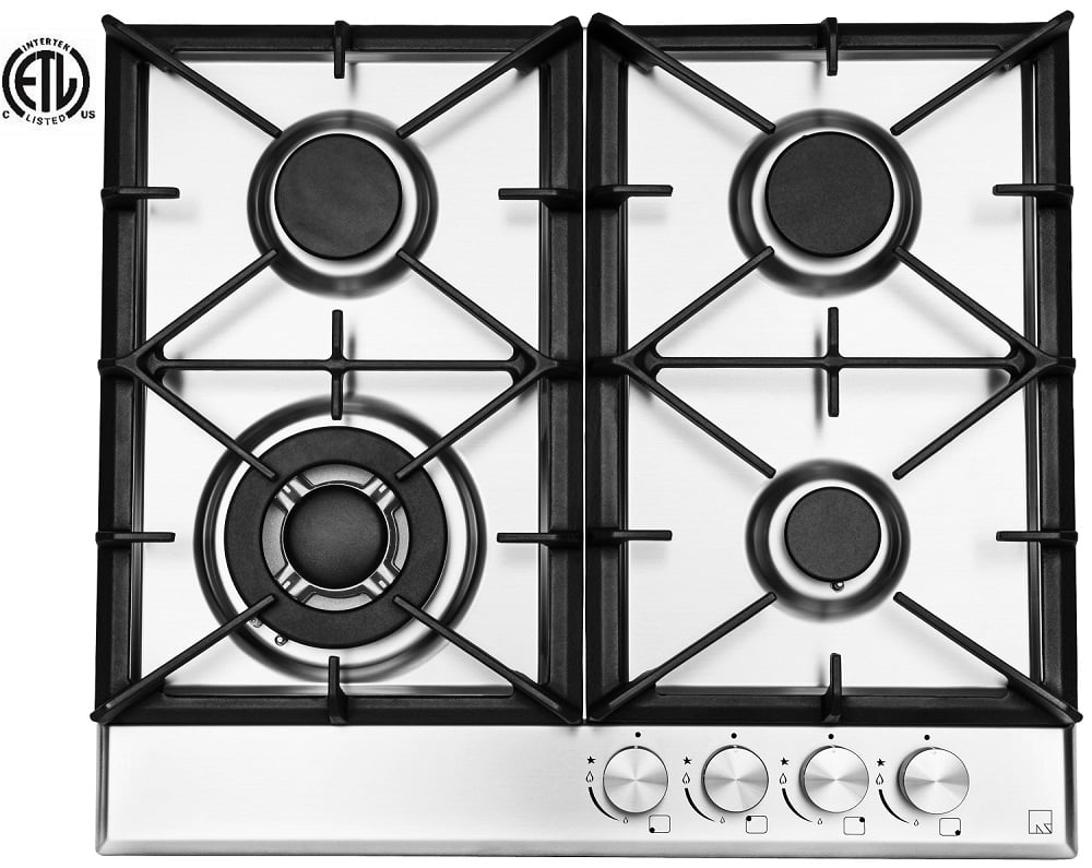 Ramblewood High Efficiency 4 Burner Natural Gas Cooktop, Sealed Burner GC4-50N