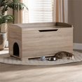 thumbnail image 3 of Baxton Studio Mariam Oak Finished Wood Cat Litter Box Cover House, 3 of 14
