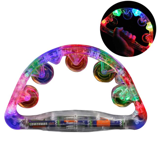 Jouet Musical Tambourin Clignotant à DEL Lumineux, Accessoire de Fête