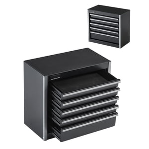 KFFKFF Metal Tool Box, 8.6-inch, Portable Metal Tool Box with 5 Drawers, Small Tool Chest with EVA Liners and PP Feet Pads