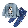 thumbnail image 1 of Pisexur Tenue d'Automne pour Bébé Fille Garçon, Ensemble de Pyjama pour Tout-Petits Garçons Filles, Mode Décontractée, Floral, Col Rond, Manches Longues, Chandail à Enfiler et Pantalon, Tenue de Nuit, Ensemble 2 Pcs pour Enfants, 3 Mois à 6 Ans, 1 of 3
