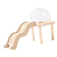 thumbnail image 2 of Milaget Glass Hamster House with Wooden Ladder for Chipmunk Guinea Pig Small Animals S, 2 of 9