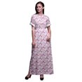 thumbnail image 1 of Bimba Rayon Rays Tie-Dye Smocked Waist Printed Gown Maxi Side Slit LadiesDress-Small, 1 of 6