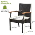 thumbnail image 4 of Costway 7 PCS Patio Rattan Dining Set Acacia Wood Table 6 Wicker Chairs with Umbrella Hole, 4 of 10