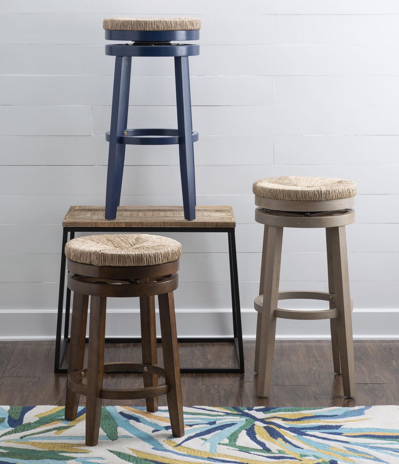 Tabouret de bar Larkin, bleu marine