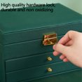 thumbnail image 4 of EGNMCR Jewelry Boxes & Organizers Jewelry Box With Lock And Mirror Jewelry Organizer Storage Case With 3-Layers Display For Earrings Bracelets Rings Watches Jewelry Boxs, 4 of 8