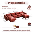 thumbnail image 2 of The Magic Home Convertible Modular L-Shaped Chenille Sectional Sofa Sofas, Orange, 2 of 11