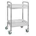 thumbnail image 1 of VEVOR Stainless Steel Cart, 2-Tier Rolling Lab Utility Cart with Lockable Wheels, Medical Serving Trolley Clinic Tray, Heavy Duty Mobile Service Storage Tray, 1 of 9