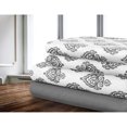 thumbnail image 1 of Safdie & Co. Sheet Set Microfiber 4PC Q Damask Printed Solid Grey, 1 of 2