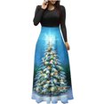 thumbnail image 2 of Joyeux Noël TIMIFIS Femmes Mode d'Automne Femmes Manches Longues Amples Unies Robes Maxi Décontractées Longues Robes Robe de Cocktail Robe de Fête Ligne A Vintage Robes de Retour à la Maison, 2 of 6
