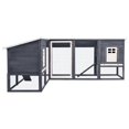 thumbnail image 2 of vidaXL Outdoor Rabbit Hutch with Run Grey and White Solid Fir Wood, 2 of 5