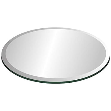 22" Round Clear Tempered Glass Table Top 1/2" Thick 1" Beveled Edge