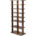 thumbnail image 1 of Patiojoy 7-Tier Double Rows Shoe Rack Vertical Wooden Shoe Storage Organizer Patented Rustic Brown, 1 of 10