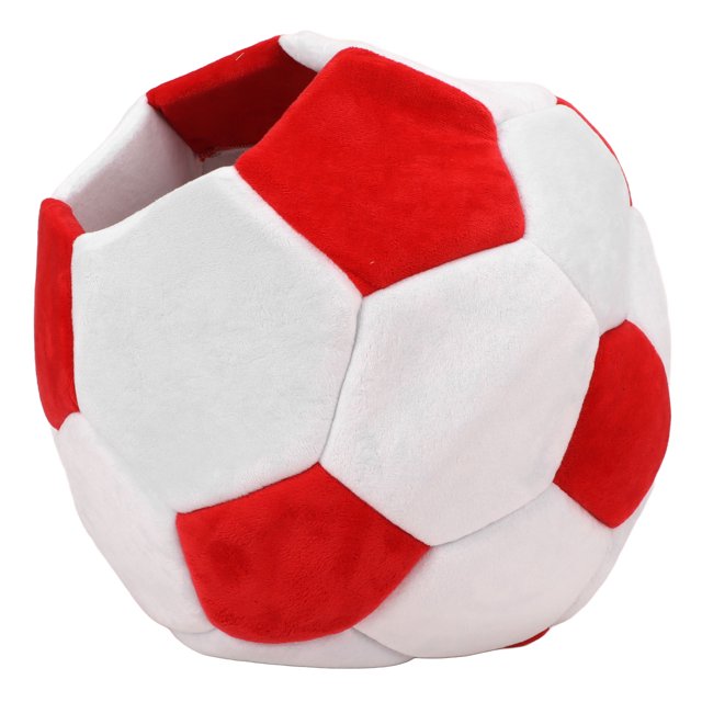 Lit pour Animaux de Compagnie en Forme de Football, Lit de Grotte pour Animaux de Compagnie Confortable Semi-Fermé Amovible pour Animaux de Compagnie pour Chatons Noir Blanc, Blanc Rouge