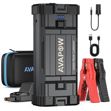 AVAPOW Car Jump Starter, 4000A Peak 27800mAh Battery Jump Starter (for All Gas or up to 10L Diesel), Battery Booster Power Pack, 12V Auto Jump Box w/LED Light, USB Quick Charge 3.0