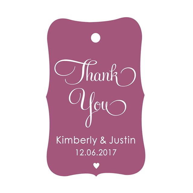 100 PCS Thank You Custom Made Hang Tags Personalized Wedding Favor Gift Paper Tags
