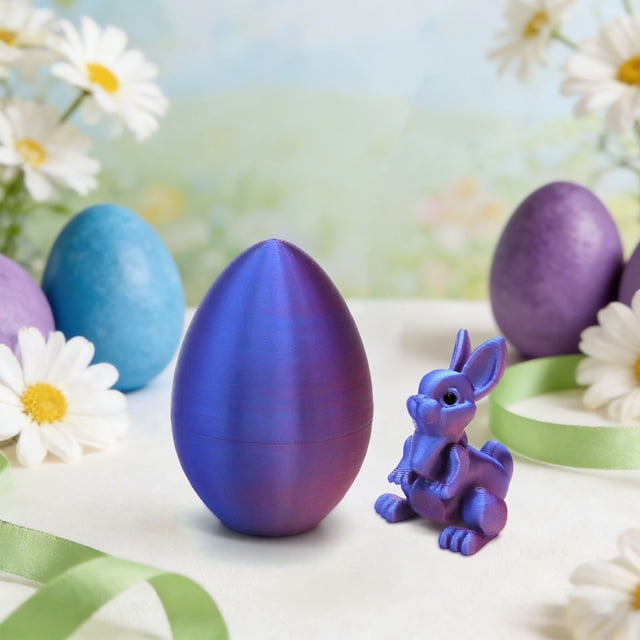 Homekingdee Easter Mystery Rabbits Egg Fidget Toy - Open-to-Reveal Surprise Egg with Detailed Printing for Easter Gifts, Hunts and as a Calming Sensory Toy for Kids and Adults